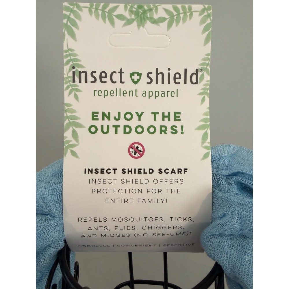 Hadley Wren Insect Shield Scarf Blue Repellent Apparel Camping Hiking NWT
